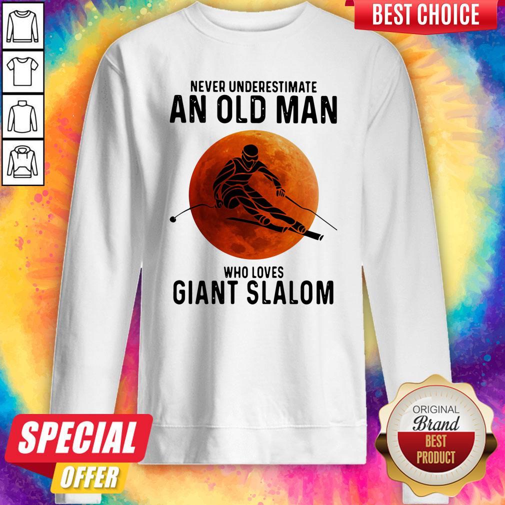 Nice Never Underestimate An Old Man Who Loves Giant Slalom Sunset Shirt - Image 5