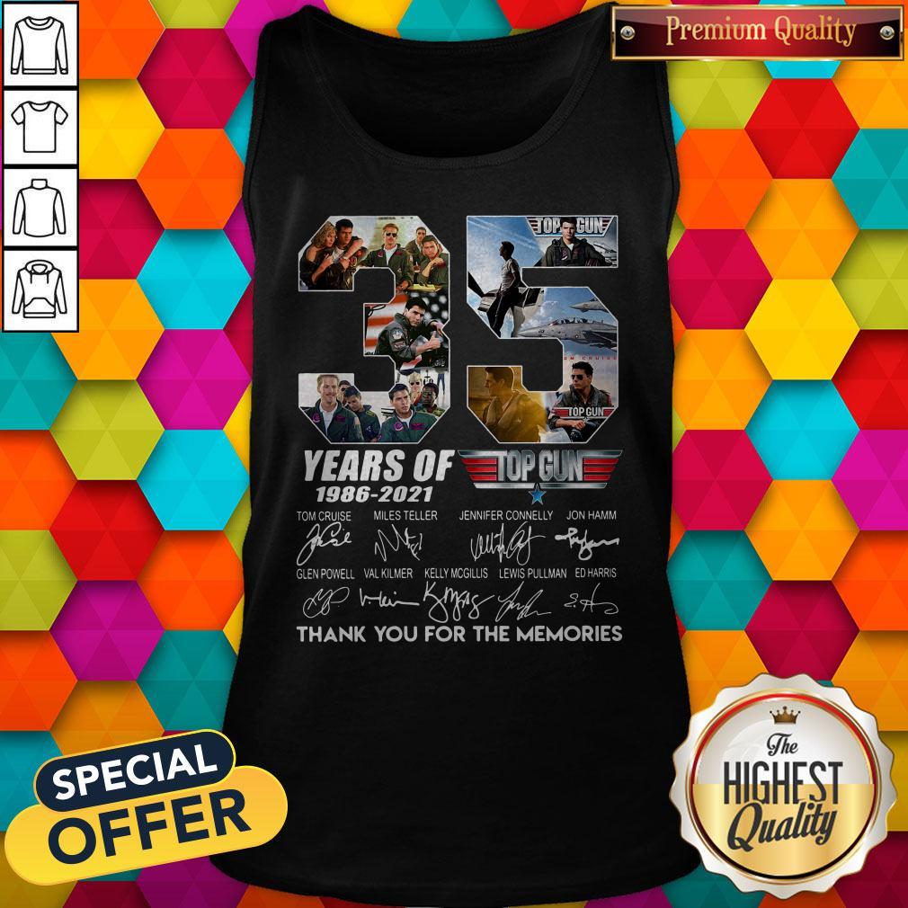 Official 35 Years Of Top Gun 1986 2021 Thank You For The Memories Signatures Shirt - Image 5