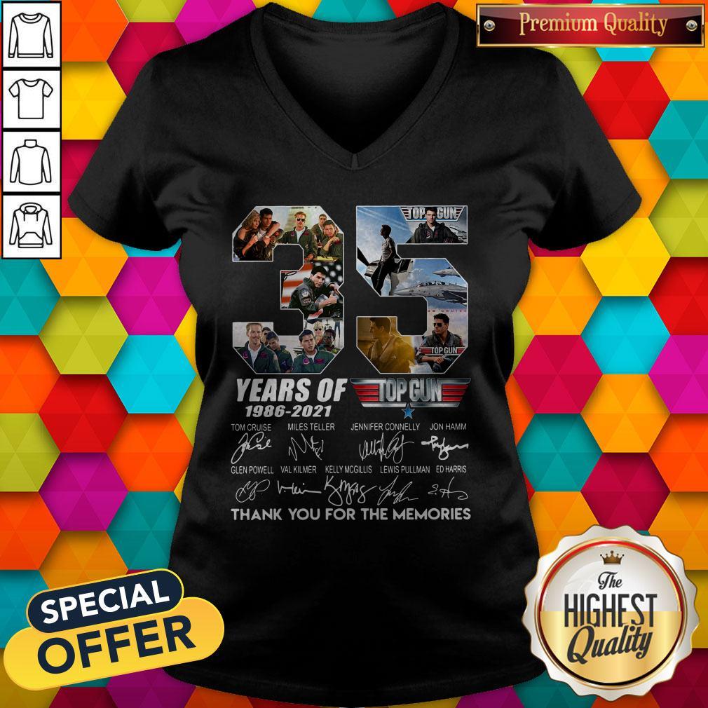 Official 35 Years Of Top Gun 1986 2021 Thank You For The Memories Signatures Shirt - Image 4