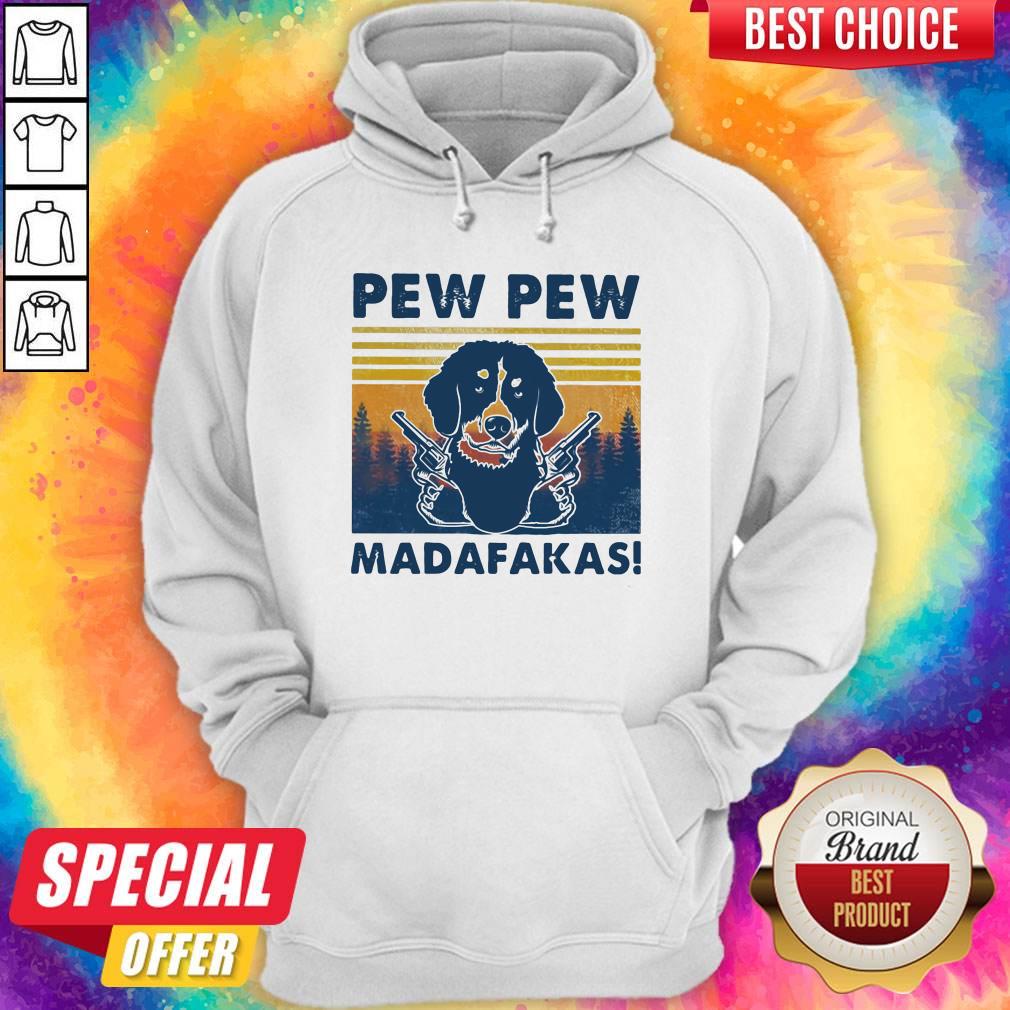 Original Pew Pew Madafakas Dog Gun Vintage Retro Shirt - Image 3