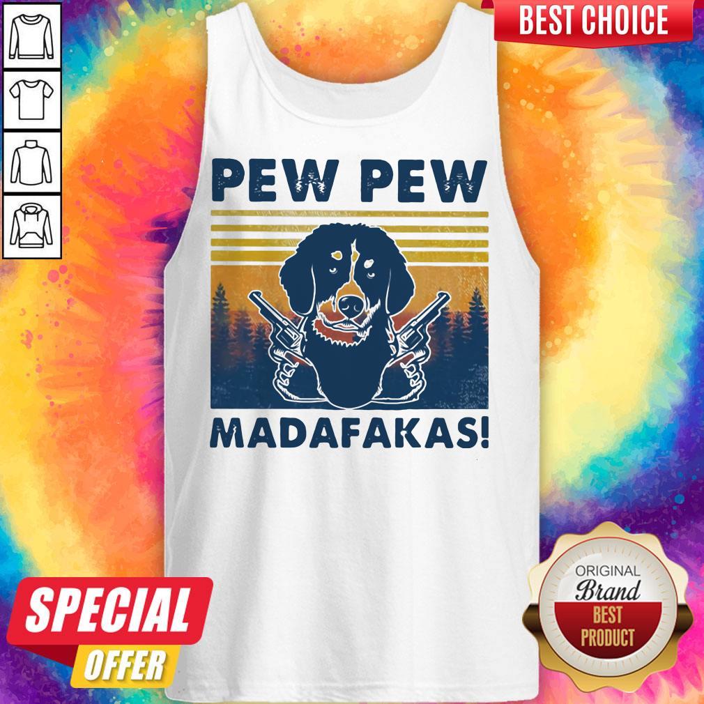Original Pew Pew Madafakas Dog Gun Vintage Retro Shirt - Image 5