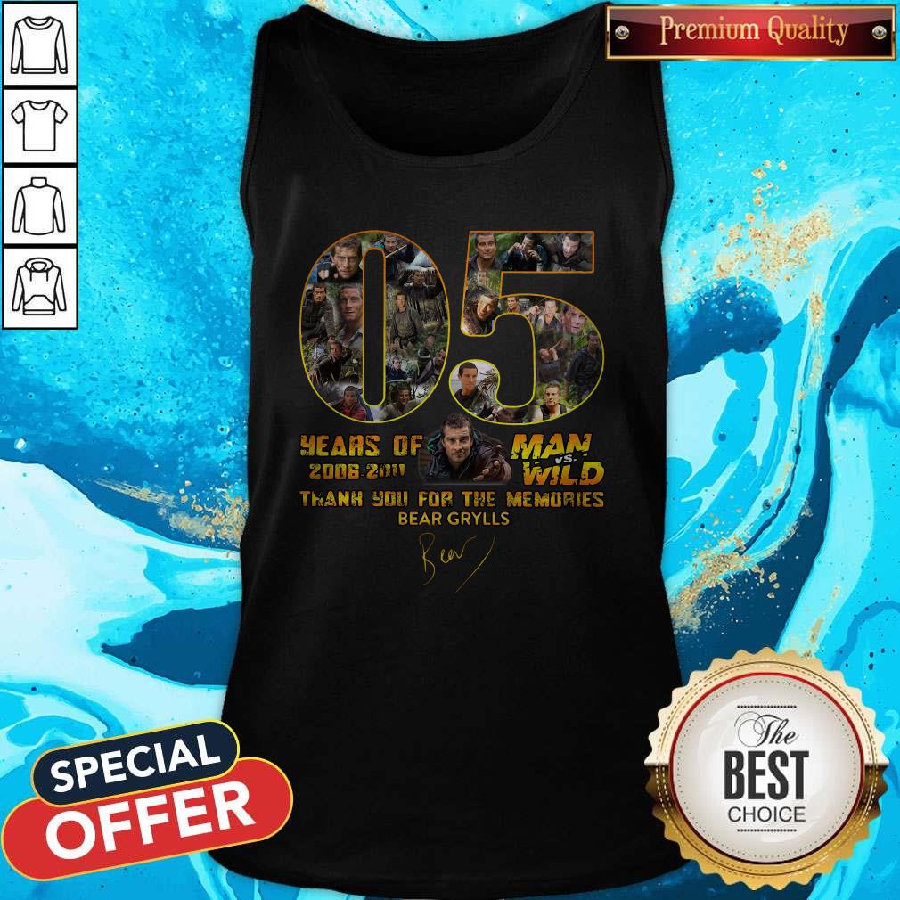 Premium 05 Years Of Man Vs Wild 2006 2011 Thank You For The Memories Bear Grylls Signature Shirt - Image 4
