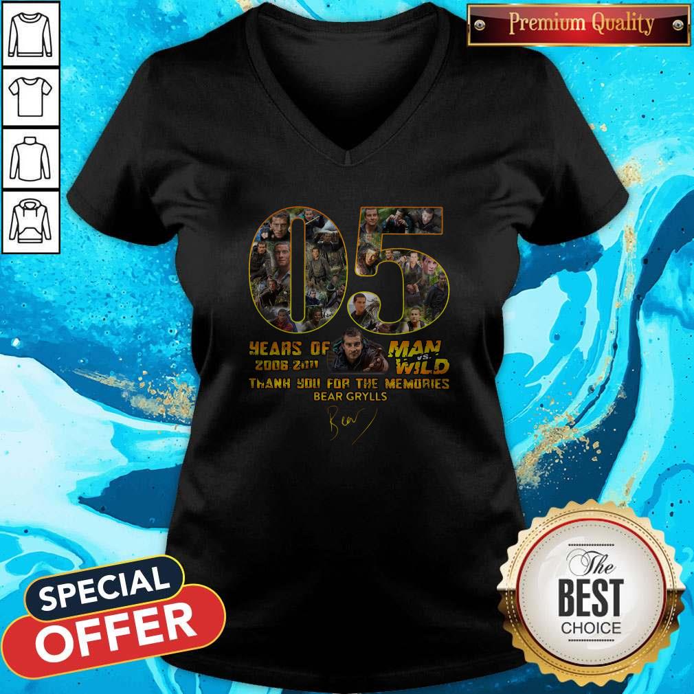 Premium 05 Years Of Man Vs Wild 2006 2011 Thank You For The Memories Bear Grylls Signature Shirt - Image 3