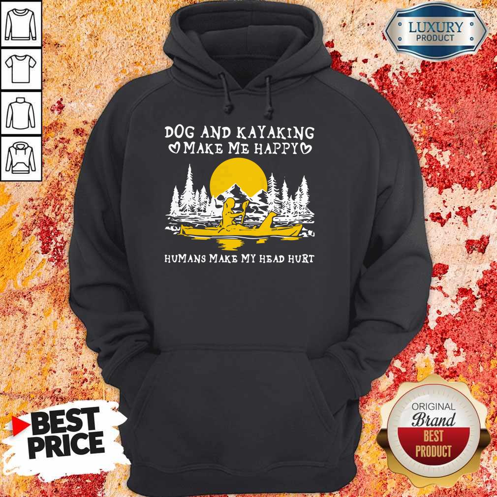 Premium Dog And Kayaking Make Me Happy Humans Make My Head Hurt Sunset Halloween Shirt - Image 2