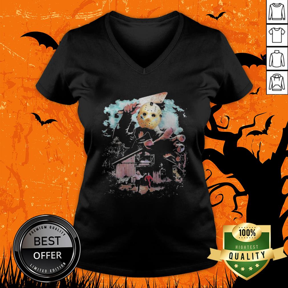 Good Halloween Jason Voorhees Holding Knife Shirt - Image 4
