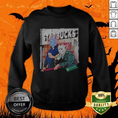 Alternative view of Halloween Jason Voorhees Michael Myers Starbucks Shirt