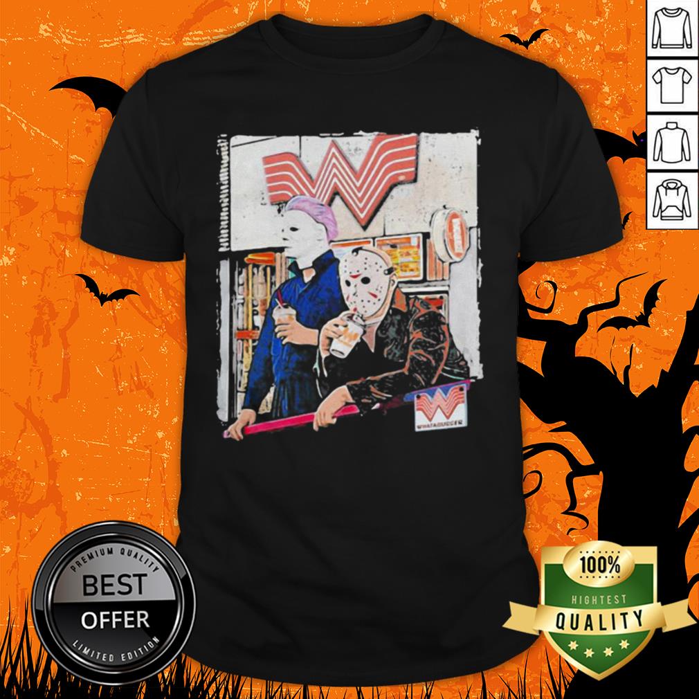 Halloween Jason Voorhees Michael Myers Whataburger Shirt