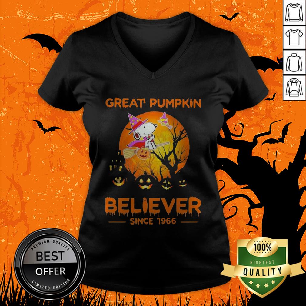 Halloween Snoopy And Woodstock Witch Great Pumpkin Believer Since 1966 Moon Shirt - Image 5