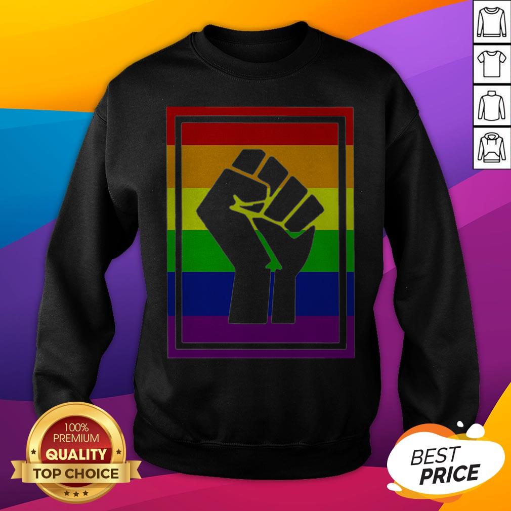 Premium Black Live Matter LGBT Strong Hand Shirt - Image 2