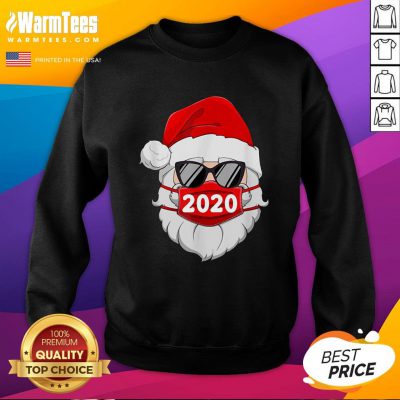 Cute Santa Claus Face Mask Glasses 2020 Sweatshirt - Design By Warmtees.com