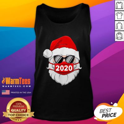 Cute Santa Claus Face Mask Glasses 2020 Tank Top - Design By Warmtees.com