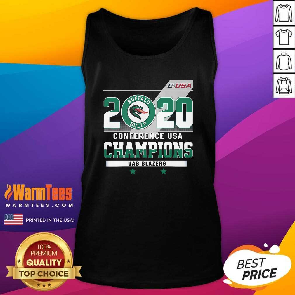 C-USA 2020 Buffalo Bulls Conference USA Champions UAB Blazers Tank Top - Design By Warmtees.com C-USA 2020 Buffalo Bulls Conference USA Champions UAB Blazers Tank Top - Design By Warmtees.com
