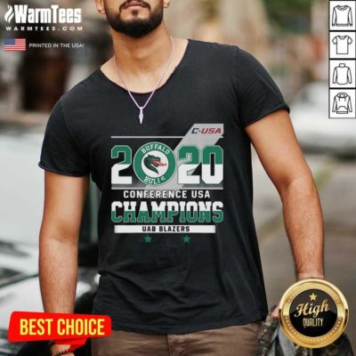 C-USA 2020 Buffalo Bulls Conference USA Champions UAB Blazers V-neck - Design By Warmtees.com