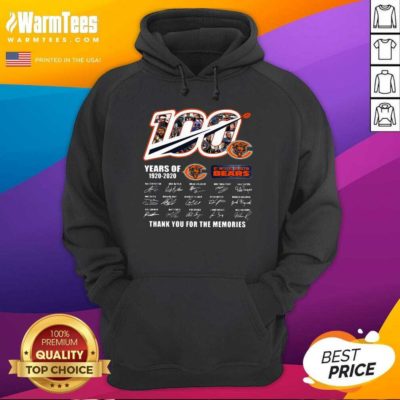 Chicago Bears 100 Years Of 1920 2020 Thank You For The Memories Signatures Hoodie - Design By Warmtees.com