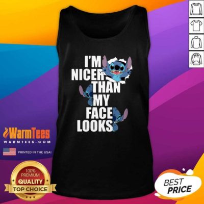 Stitch I’m Nicer Than My Face Looks Tank Top - Design By Warmtees.com