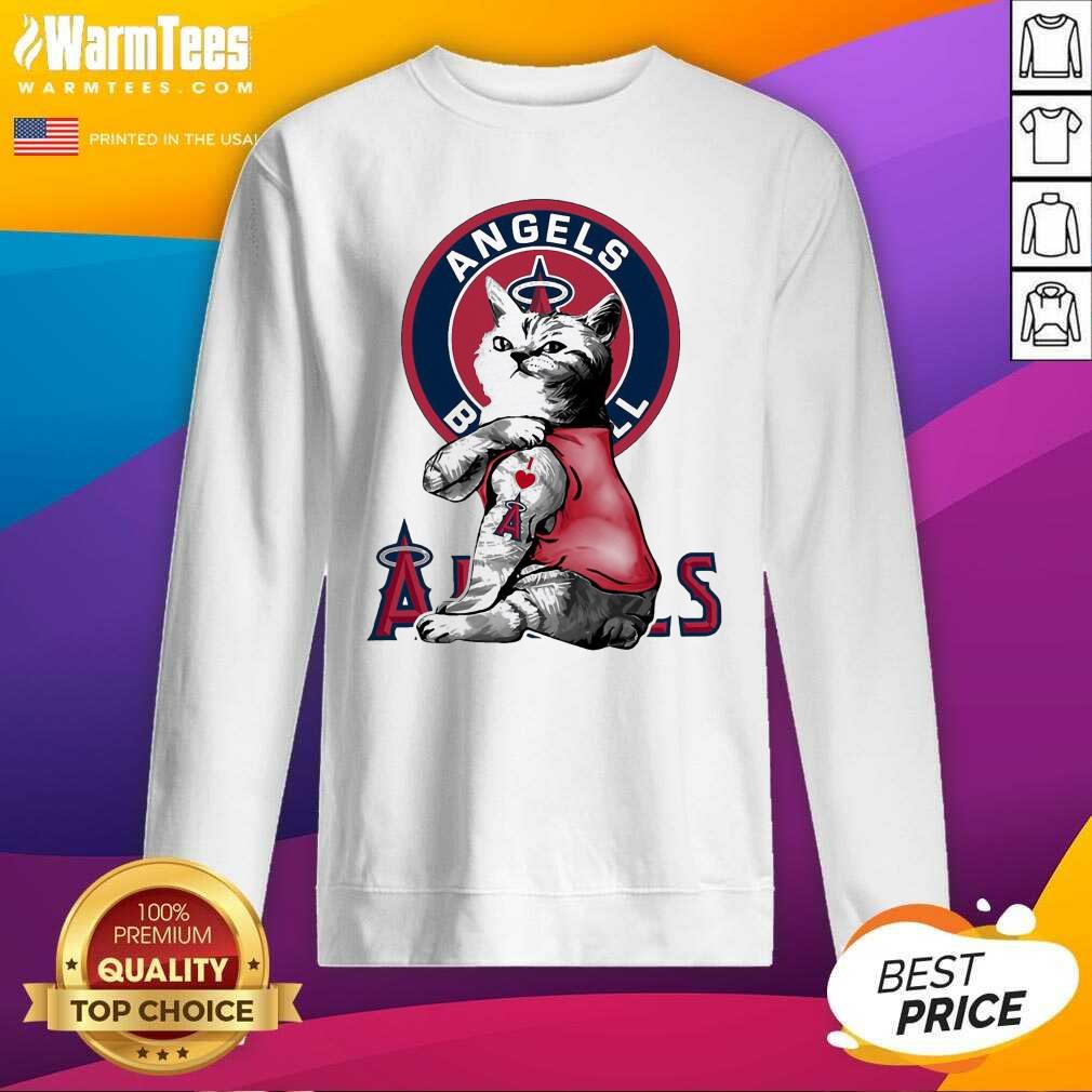 Tattoo Cat I Love Angels Baseball SweatShirt - Design By Warmtees.com Tattoo Cat I Love Angels Baseball SweatShirt - Design By Warmtees.com