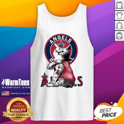 Tattoo Cat I Love Angels Baseball Tank Top - Design By Warmtees.com