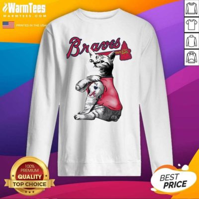 Tattoo Cat I Love Atlanta Braves SweatShirt - Design By Warmtees.com