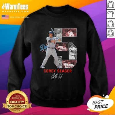 5 Corey Seager Los Angeles Dodgers Signature SweatShirt - Design By Warmtees.com