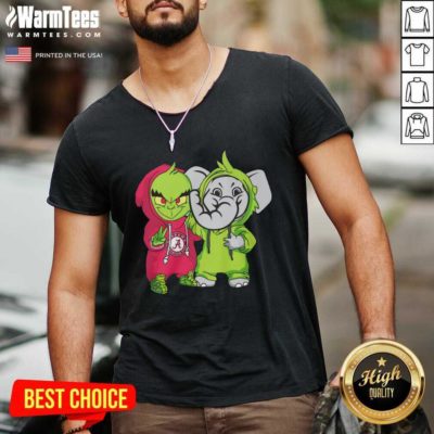 Baby Grinch Baby Elephant Peace Alabama Crimson Tide V-neck - Design By Warmtees.com