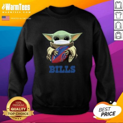 Baby Yoda Face Mask Hug Buffalo Bills SweatShirt - Design By Warmtees.com