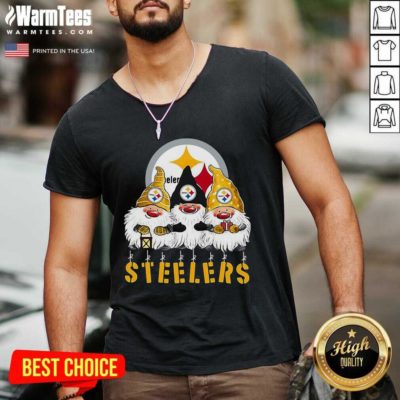 Gnomes Pittsburgh Steelers Christmas V-neck - Design By Warmtees.com