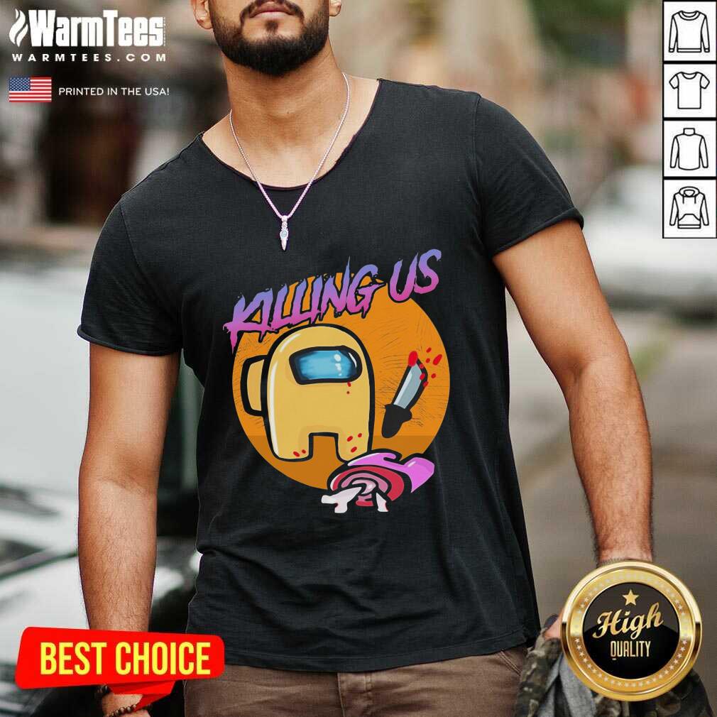 Among Us Killing Us V-neck - Design By Warmtees.com Among Us Killing Us V-neck - Design By Warmtees.com
