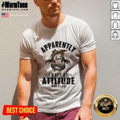 Cow Apparently I Have An Attitude Who Knew V-neck - Design By Warmtees.com