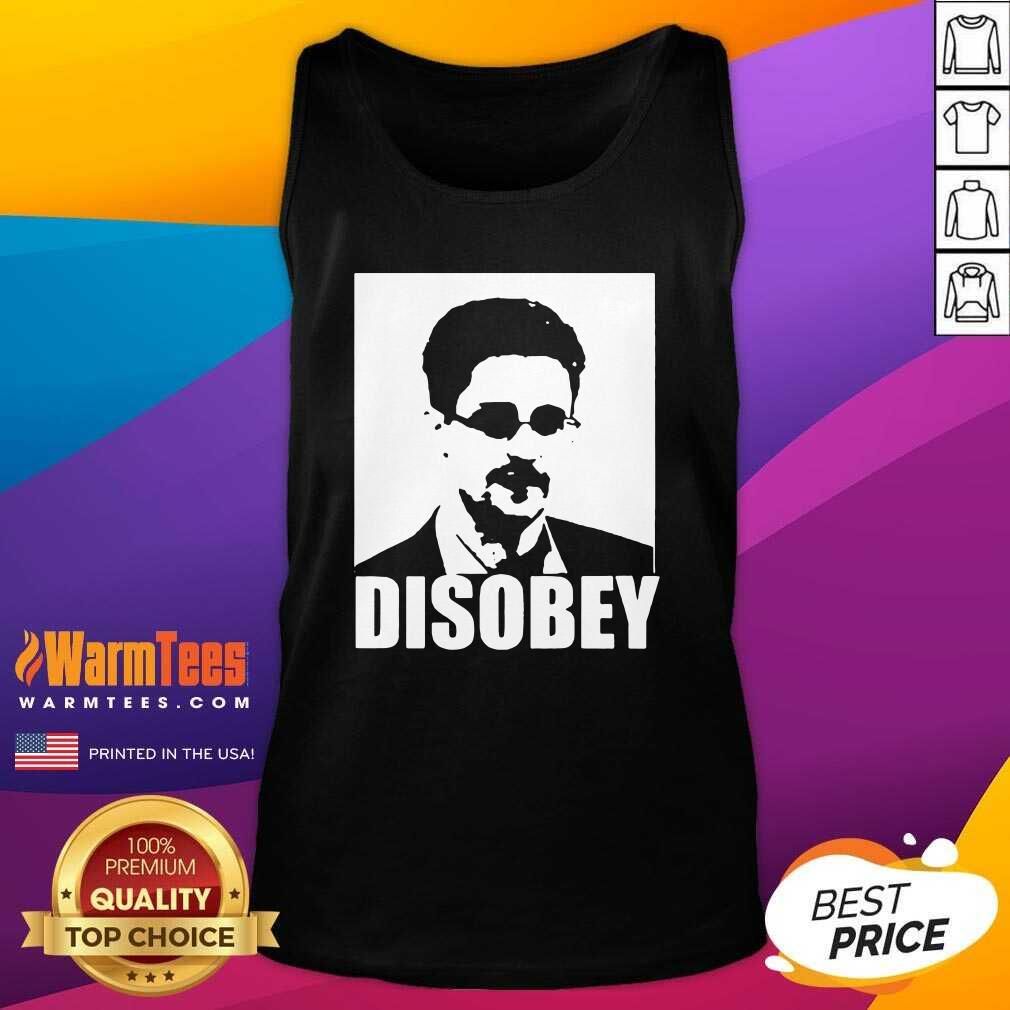 Edward Snowden Disobey Tank Top - Design By Warmtees.com Edward Snowden Disobey Tank Top - Design By Warmtees.com