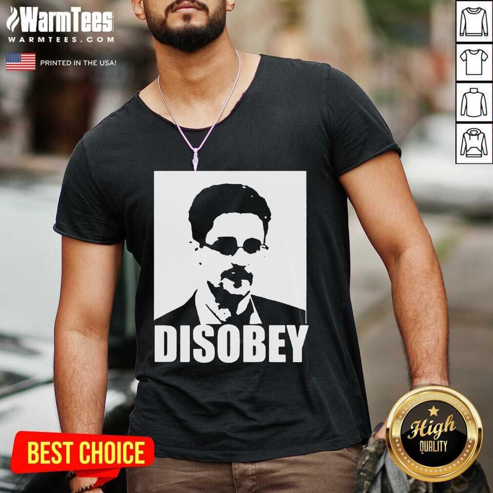 Edward Snowden Disobey V-neck - Design By Warmtees.com Edward Snowden Disobey V-neck - Design By Warmtees.com