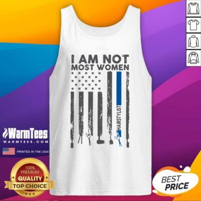 I Am Not Most Women Hairstylist American Flag Tank Top - Design By Warmtees.com
