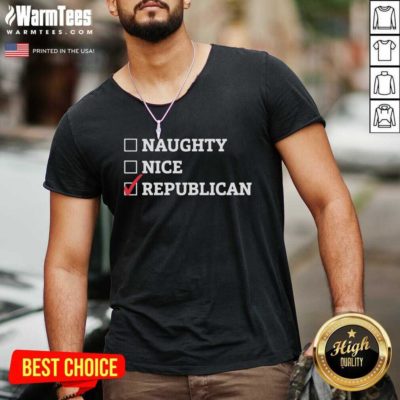 Naughty Nice Republican V-neck - Design By Warmtees.com