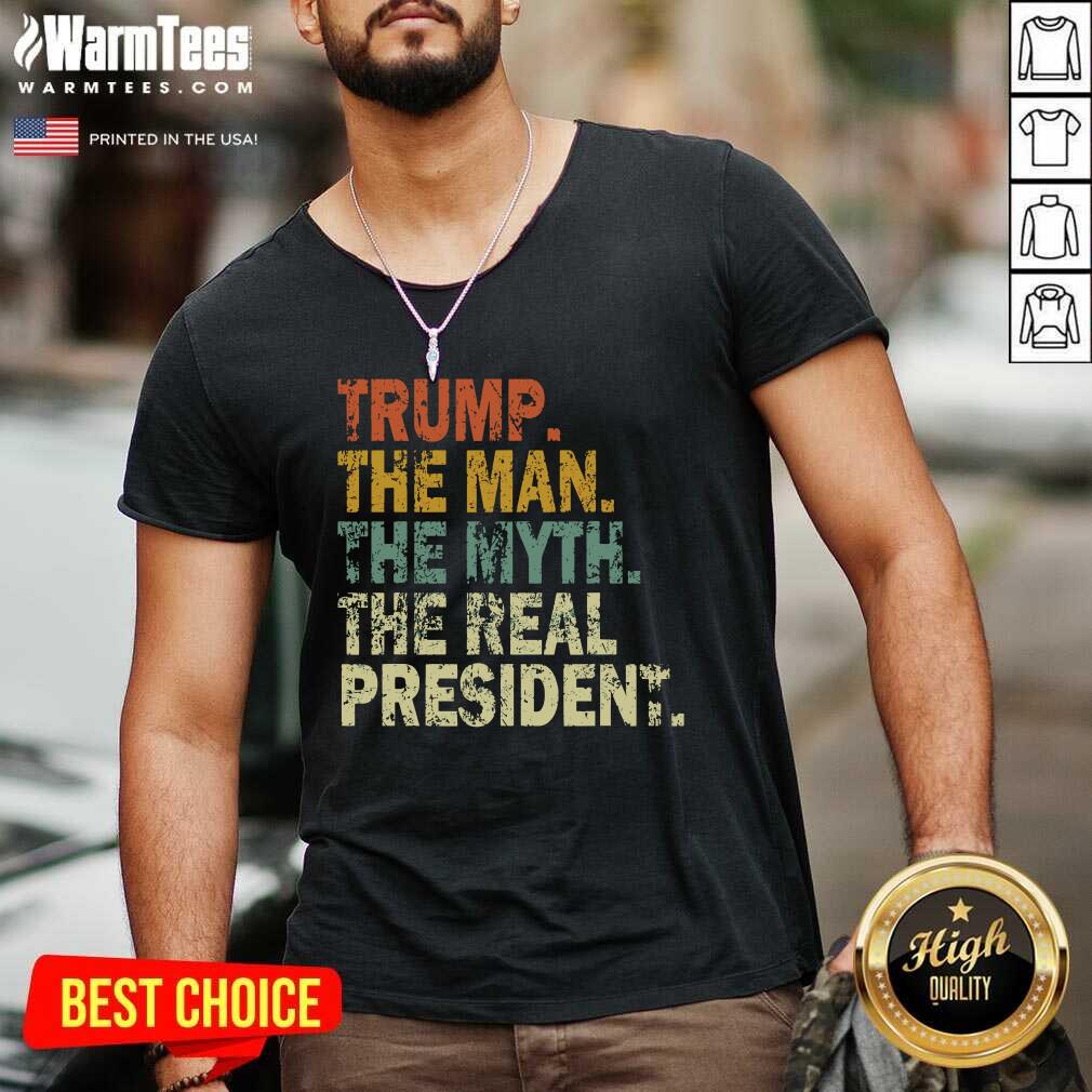 Trump The Man Myth The Real The President Vintage V-neck - Design By Warmtees.com Trump The Man Myth The Real The President Vintage V-neck - Design By Warmtees.com