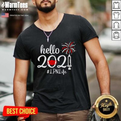 Hello 2021 LPN Life Face Mask Christmas V-neck - Design By Warmtees.com