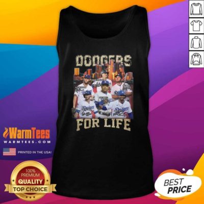 Los Angeles Dodgers Baseball For Life Signatures Tank Top - Design By Warmtees.com