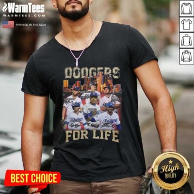 Los Angeles Dodgers Baseball For Life Signatures V-neck - Design By Warmtees.com