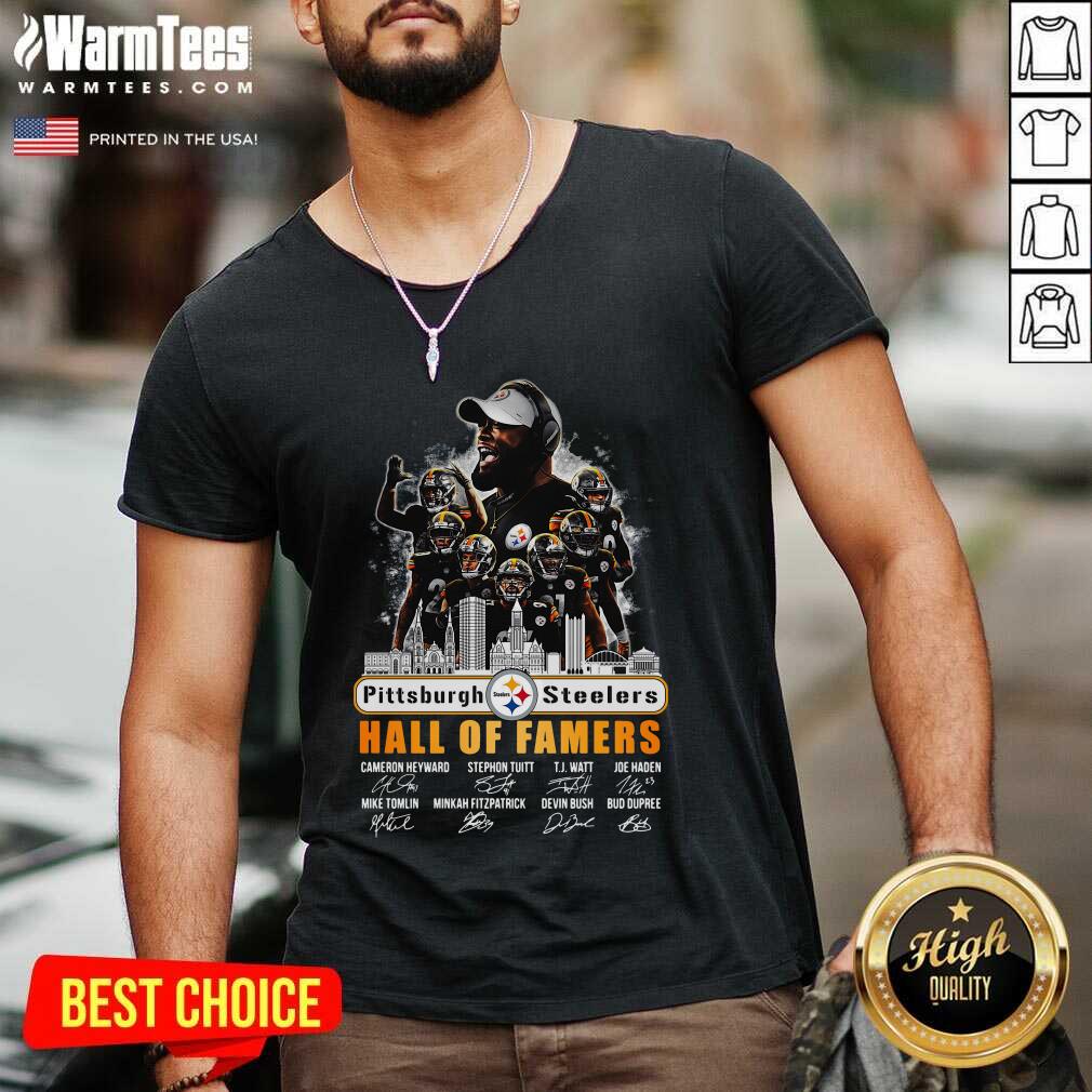 Pittsburgh Steelers Hall Of Famers Signatures V-neck - Design By Warmtees.com Pittsburgh Steelers Hall Of Famers Signatures V-neck - Design By Warmtees.com