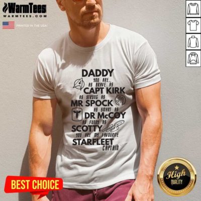 Daddy You Are As Brave As Captain Kirk Mr Spock Dr Mccoy Scotty Starfleet Captain Vintage V-neck - Design By Warmtees.com