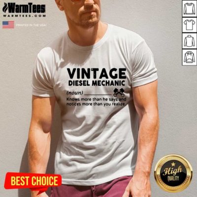 Define Vintage Diesel Mechanic V-neck - Design By Warmtees.com