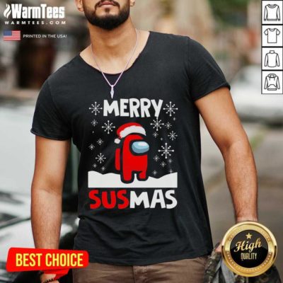 Among Us Merry Sus-mas Christmas V-neck - Design By Warmtees.com