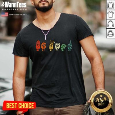 ASL Sign Language Black Live Matter Kindness V-neck - Design By Warmtees.com