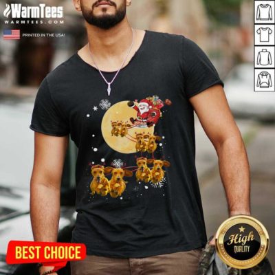 Christmas Reindeer Dachshund Dog V-neck - Design By Warmtees.com
