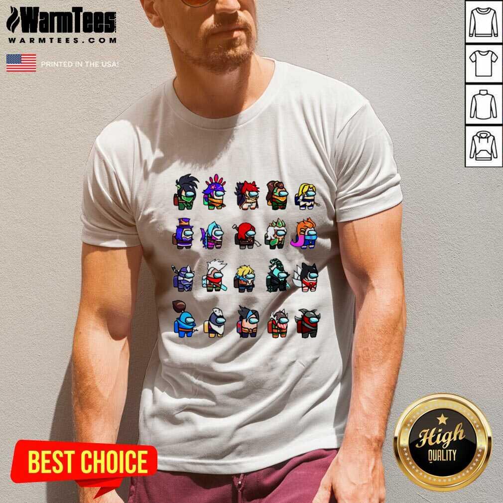 Among Us X League Of Legends Games V-neck - Design By Warmtees.com Among Us X League Of Legends Games V-neck - Design By Warmtees.com