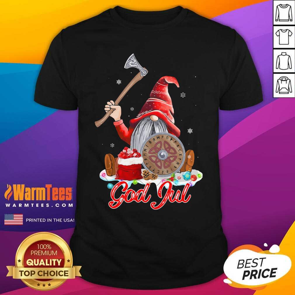Gnome Viking Glaedelig Jul Christmas Shirt - Design By Warmtees.com