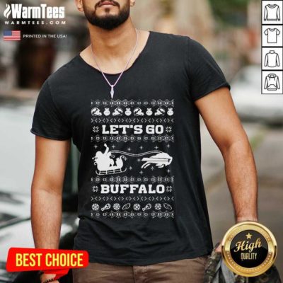 Let Go Buffalo Bills Ugly Christmas V-neck - Design By Warmtees.com