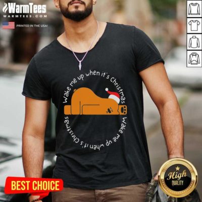Wake Me Up When It’s Christmas V-neck - Design By Warmtees.com