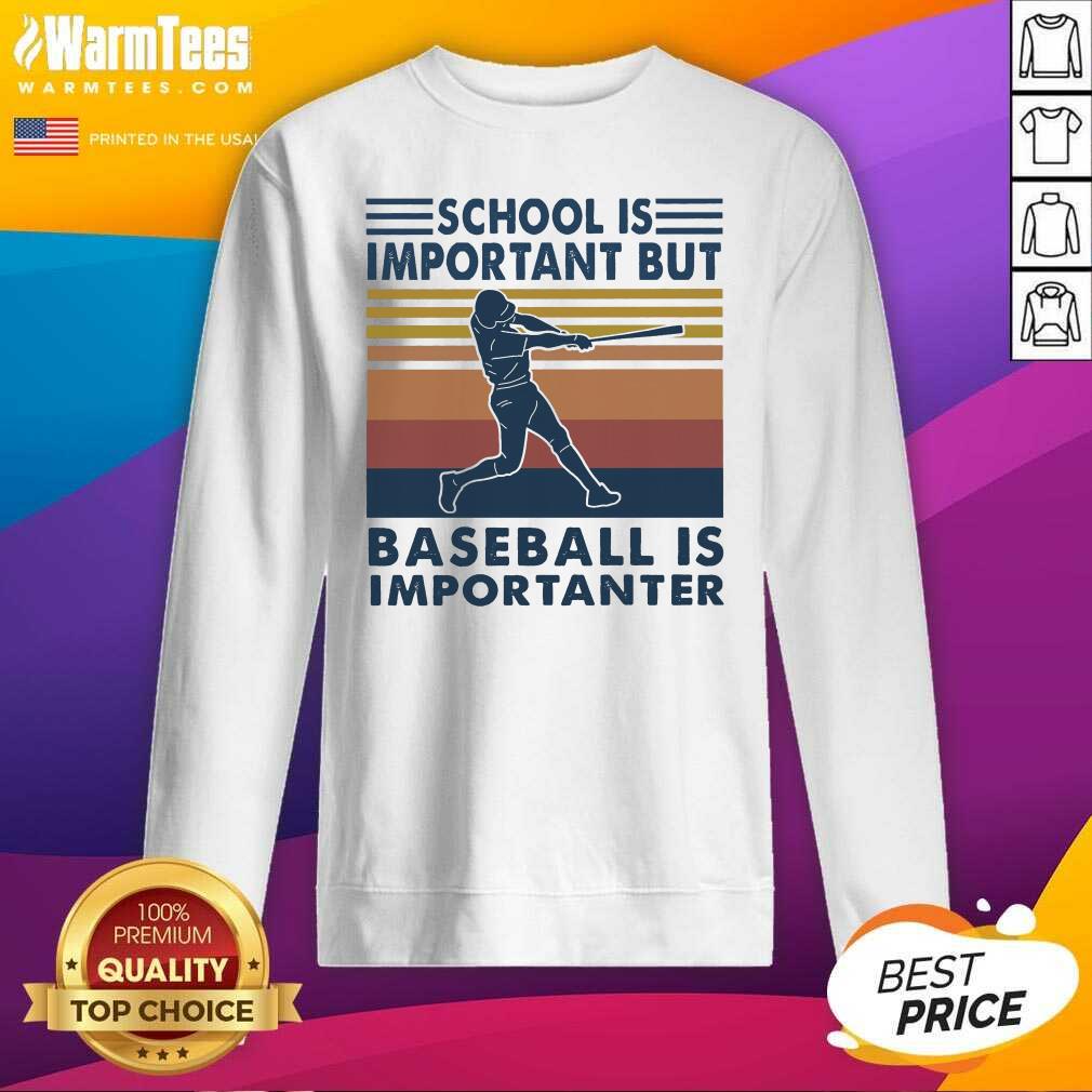 School Is Important But Baseball Is Importanter Vintage SweatShirt - Design By Warmtees.com School Is Important But Baseball Is Importanter Vintage SweatShirt - Design By Warmtees.com