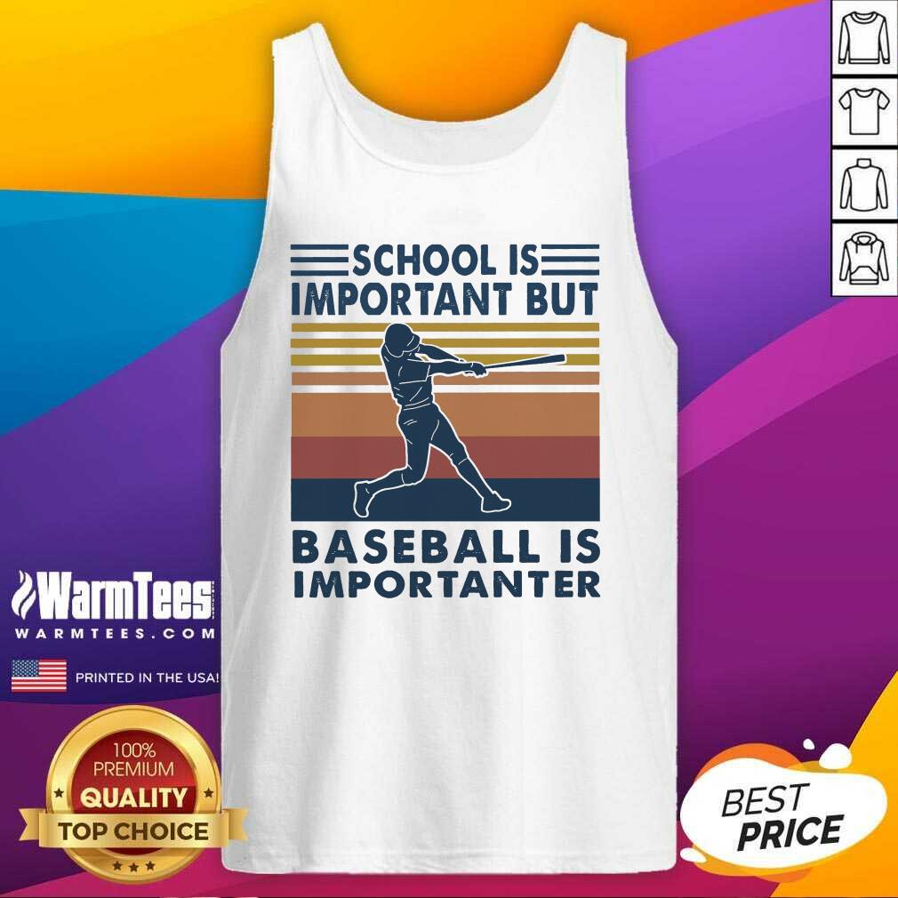 School Is Important But Baseball Is Importanter Vintage Tank Top - Design By Warmtees.com School Is Important But Baseball Is Importanter Vintage Tank Top - Design By Warmtees.com