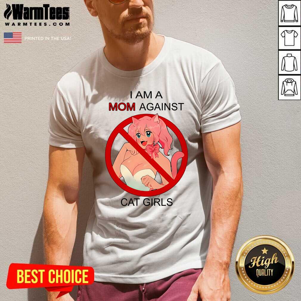 I Am A Mom Against Cat Girls V-neck - Design By Warmtees.com I Am A Mom Against Cat Girls V-neck - Design By Warmtees.com