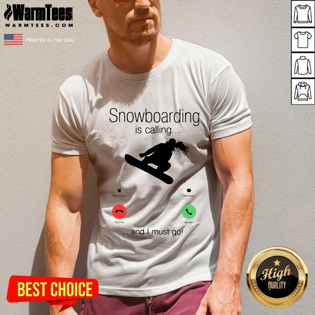 SnowBoarding Is Calling And I Must Go Skiers V-neck - Design By Warmtees.com SnowBoarding Is Calling And I Must Go Skiers V-neck - Design By Warmtees.com